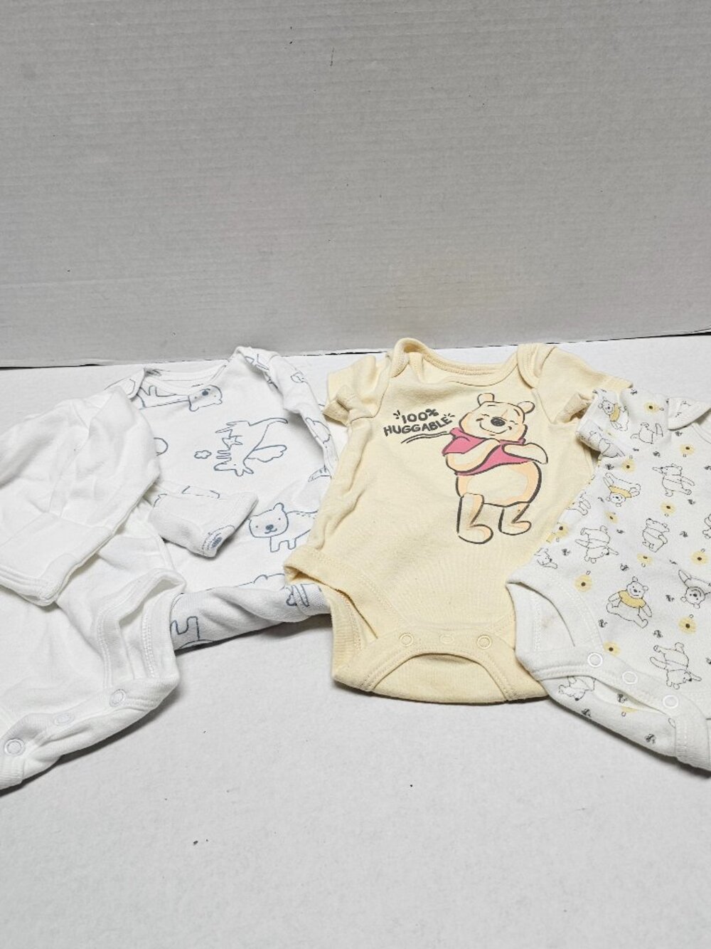 4 Carters lot Bundle One 1 Piece Newborn Preemie NB Disney Baby Winnie The Pooh